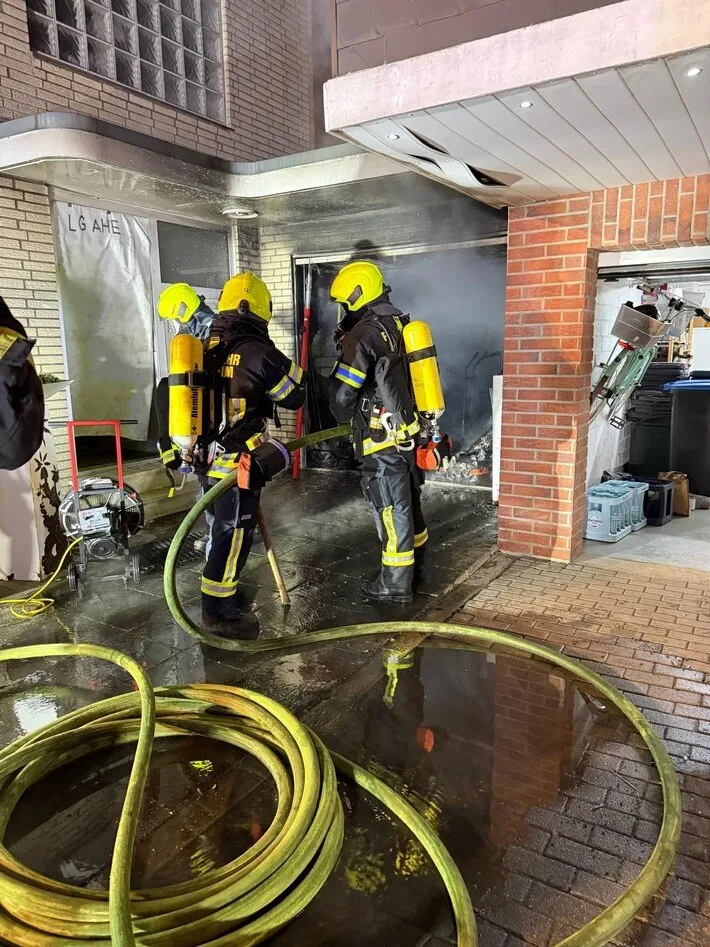 Garagenbrand Bergheim Feuerwehreinsatz